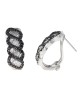 Baguette and Black Diamond Crossover Earrings